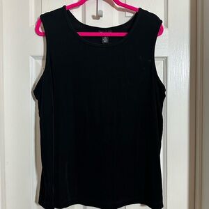 Women's Plus Size Maggie Barnes Elegant Black Tank Top